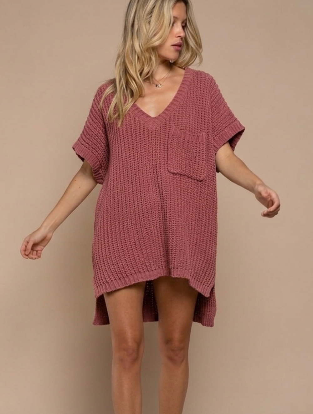 POL JST349 Rust Red Brick Chenille V-Neck Sweater S - Picture 1 of 10